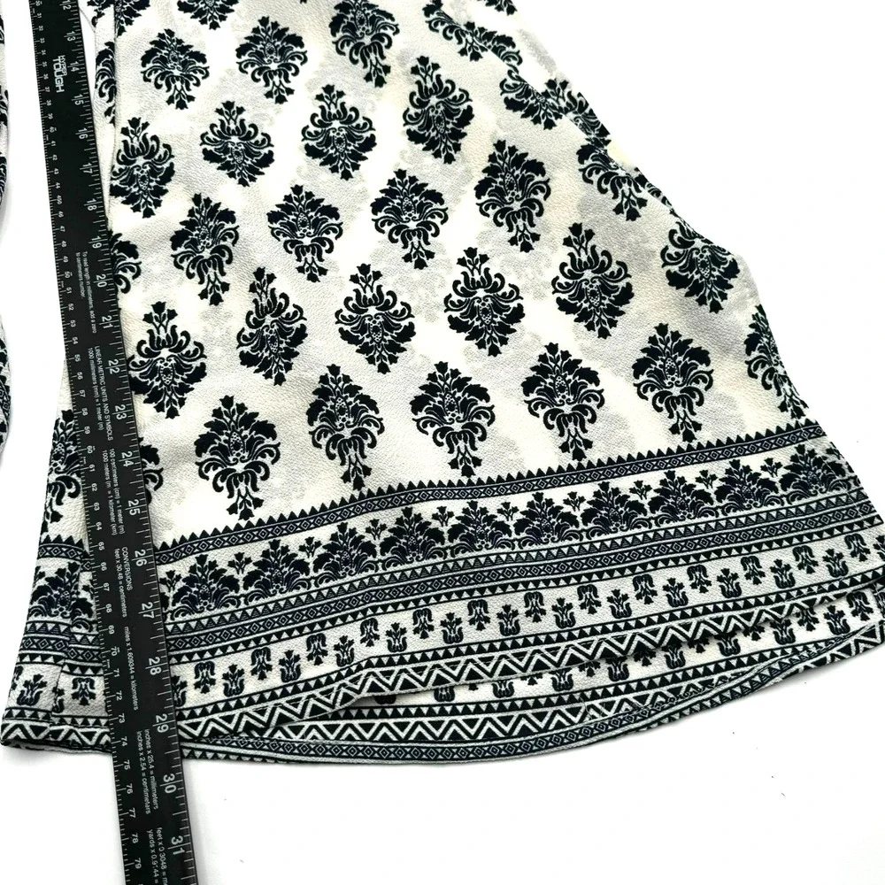 PORTOCRUZ Large Swim Cover Up Pants Beach Boho Wide Leg Slits Tassels Blue White - Picture 9 of 11